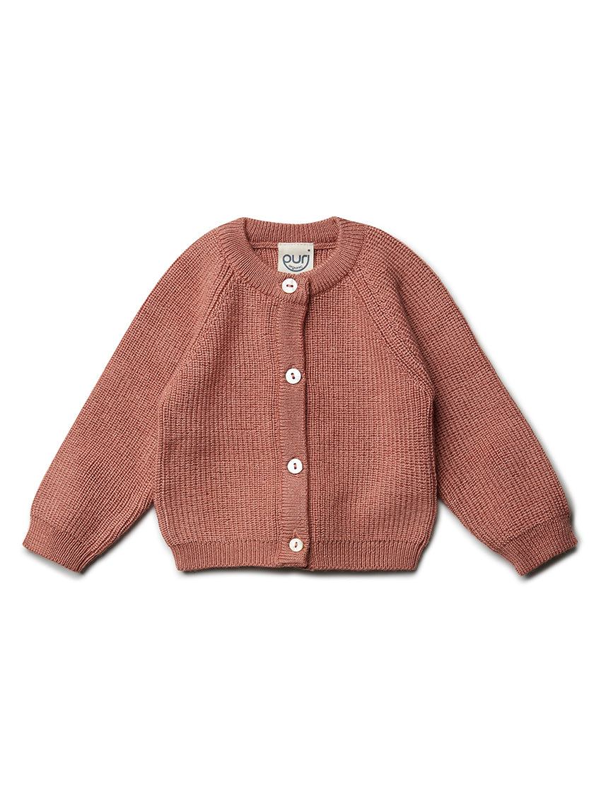 Wool/Silk Cardigan Clay