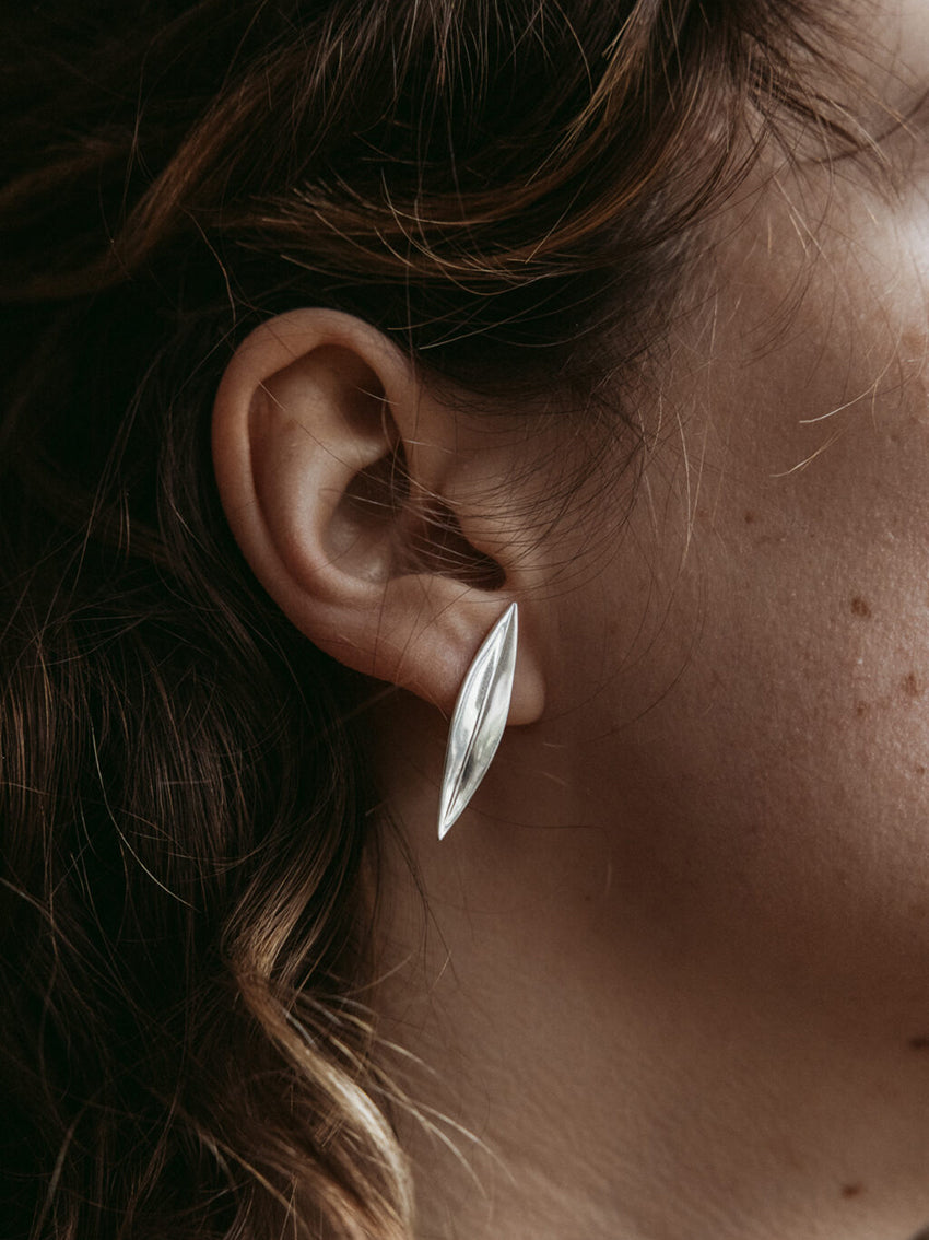 Leaves Earstuds Silver