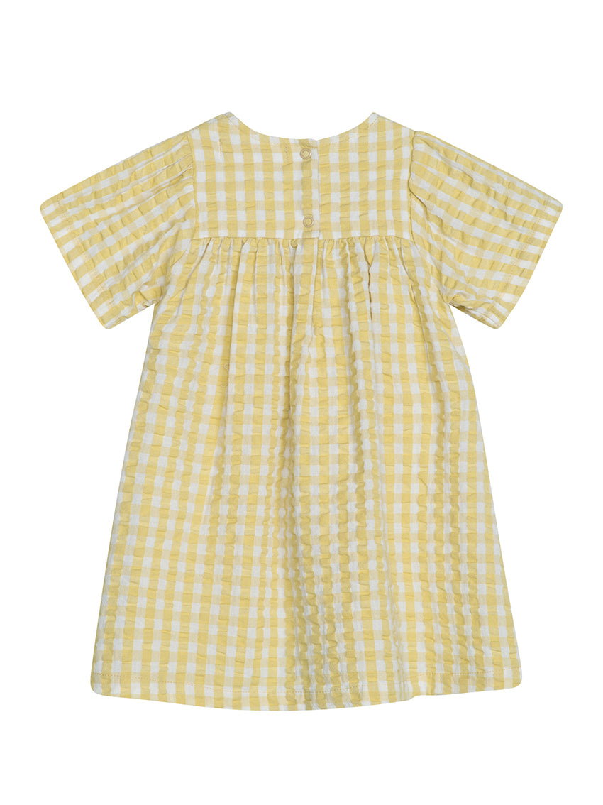 Baby Flair Dress Lemon Checks-Light Woven