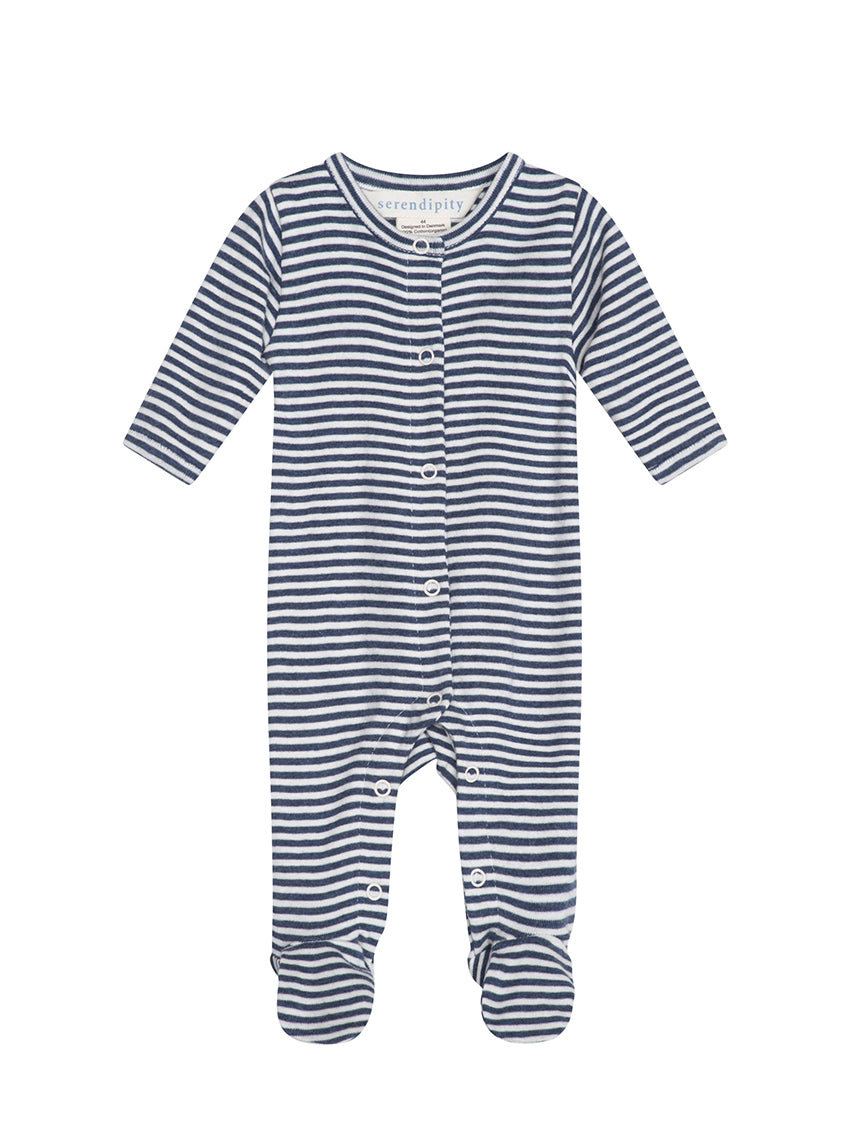 Newborn Rib Suit Navy/Offwhite