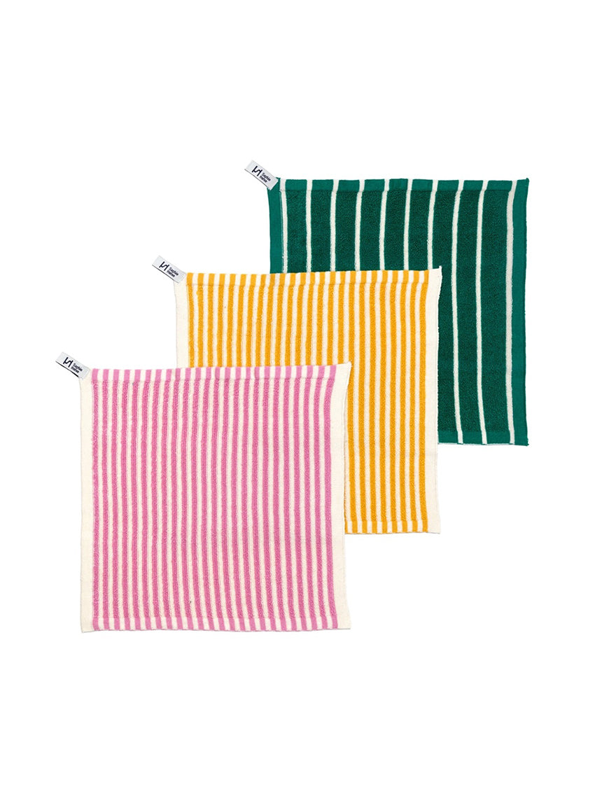 Re-Usable Kids Washcloths Pink Stripe