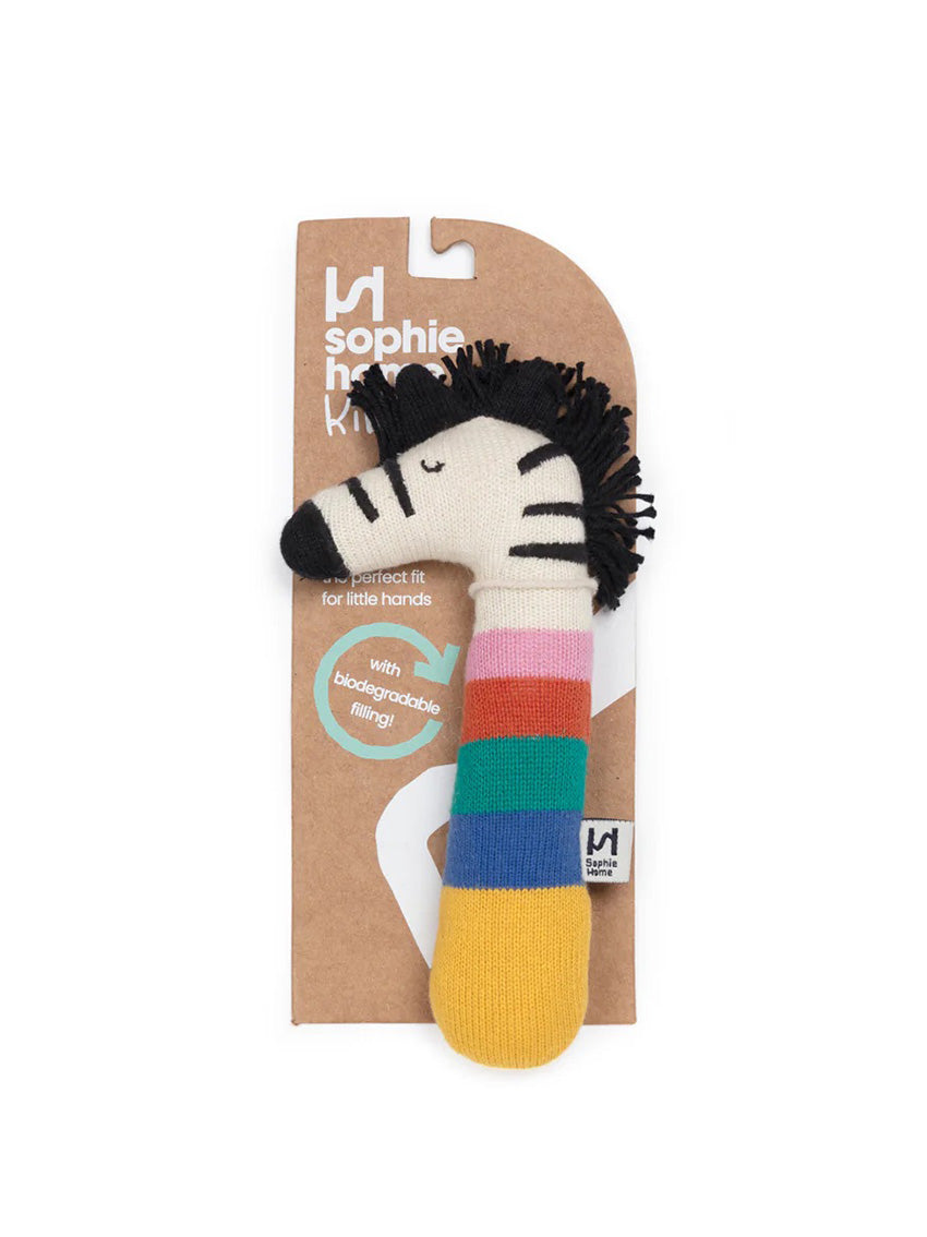 Zebra Baby Rattle Toy Rainbow