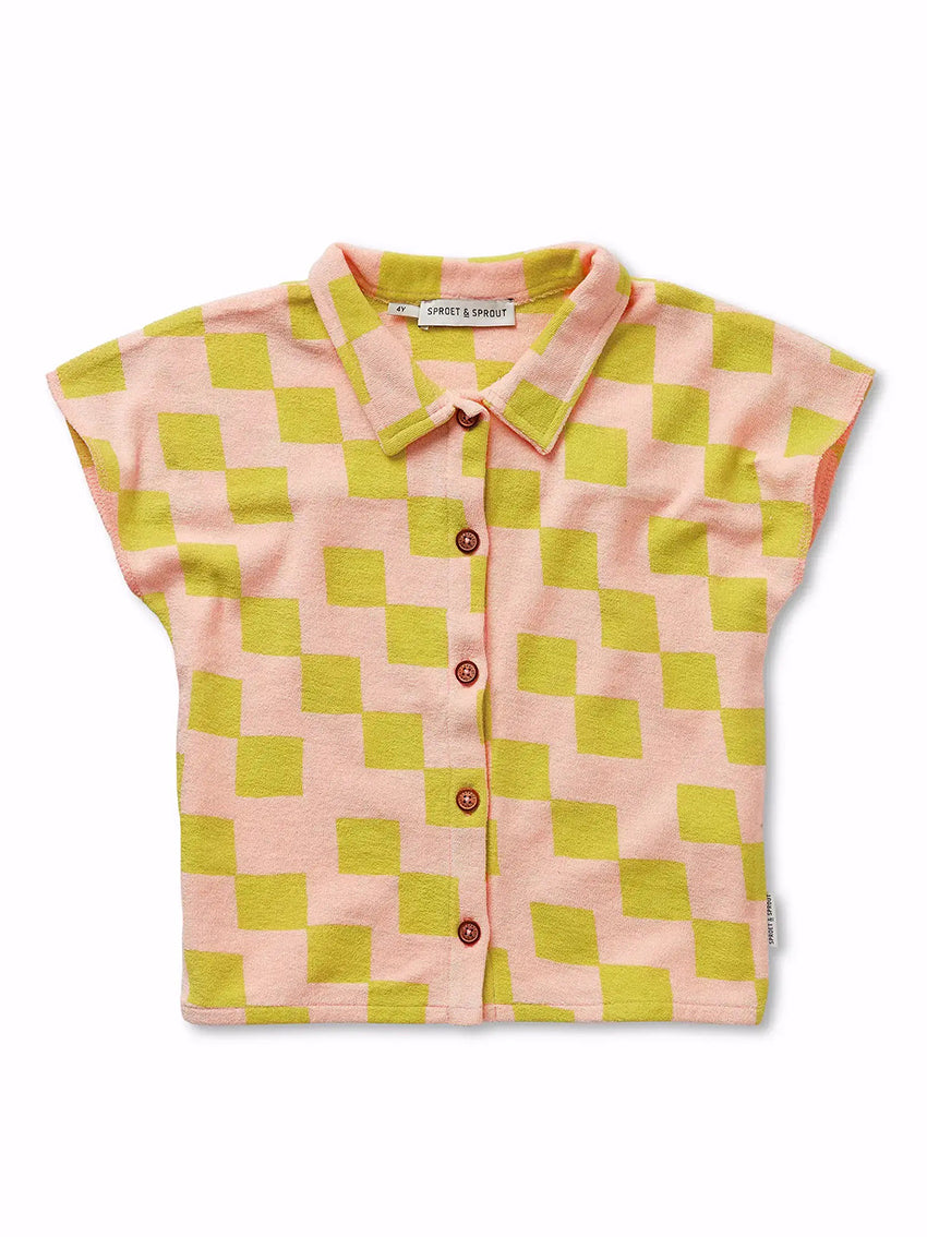 Loose Terry Blouse Blush Pink