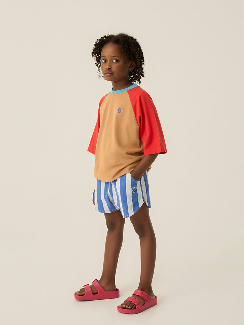 Blue Stripes Washed Shorts