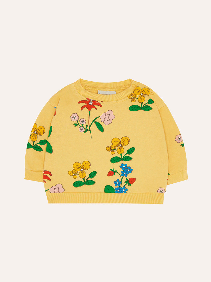 Flower Allover Baby Sweatshirt Yellow