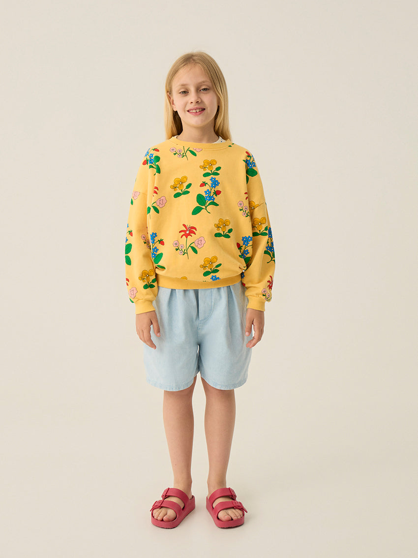 Flower Allover Sweatshirt Yellow