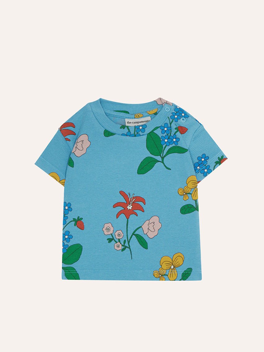 Flower Allover Baby T-Shirt Blue