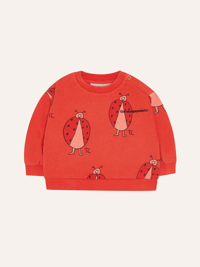 Ladybug Allover Baby Sweatshirt Red