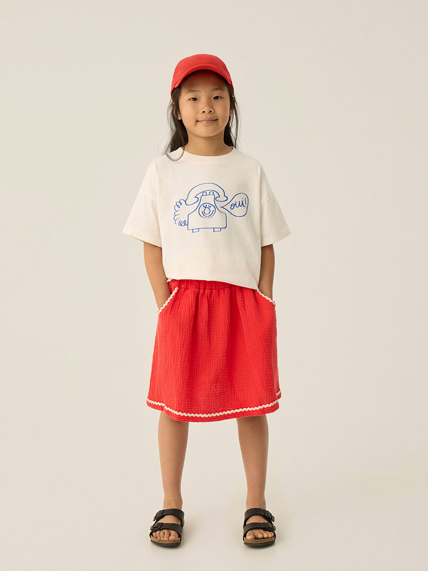 Red Bambula Skirt Red