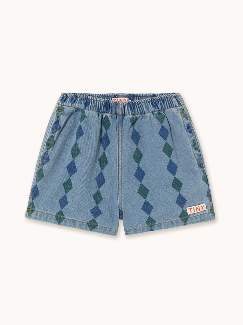 Diamonds Shorts Light Wash Denim