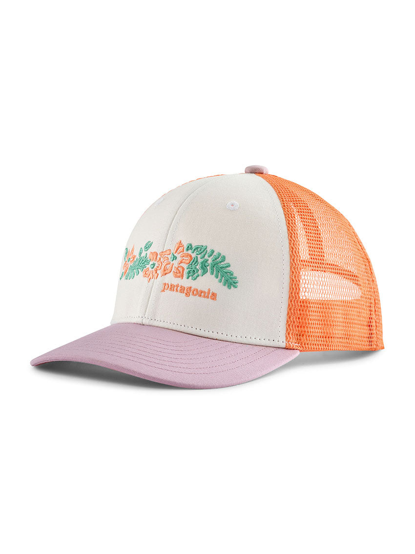 Kids Trucker Hat Friend Lei White