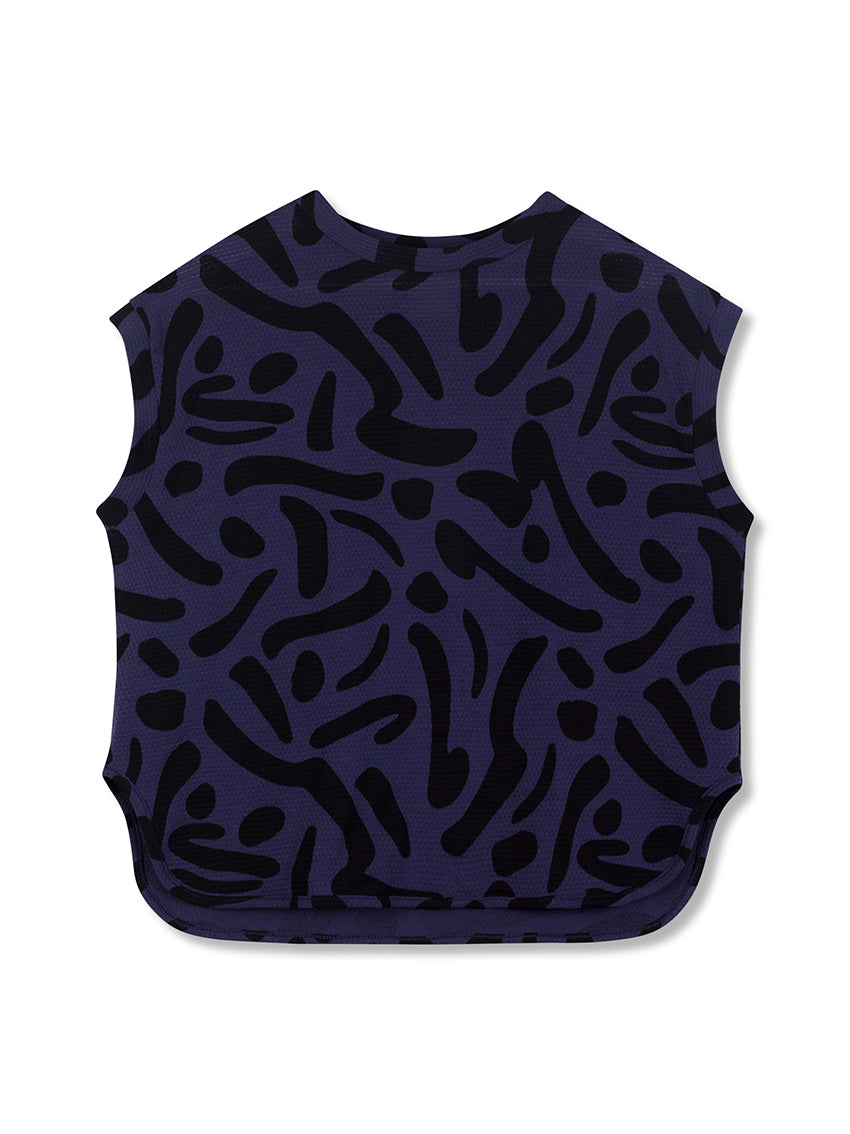 Airy Tabard Tee Night Navy Dashes
