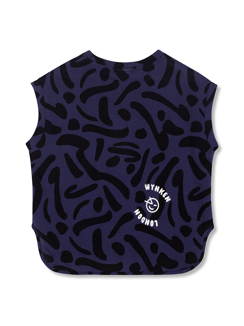 Airy Tabard Tee Night Navy Dashes