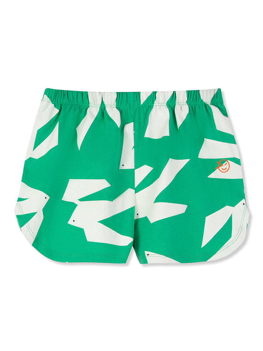Scooped Deck Short Parasol Green Birds