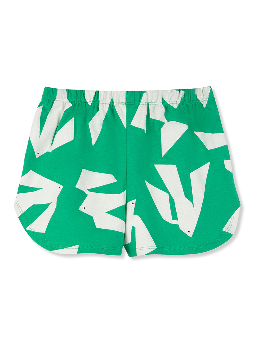Scooped Deck Short Parasol Green Birds