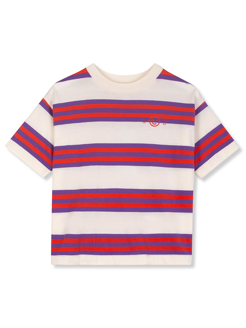 Triple Stripe T-Shirt Violet/Sunglow