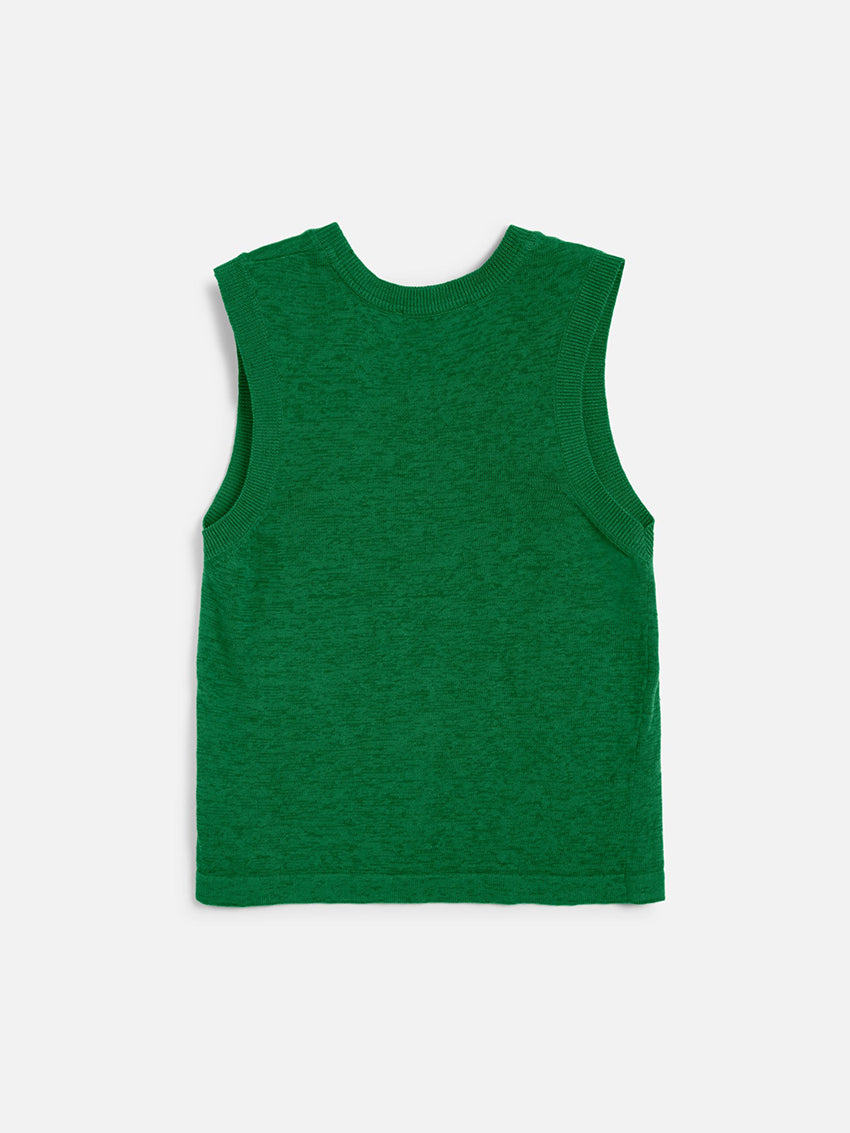 Dot Knit Vest Green