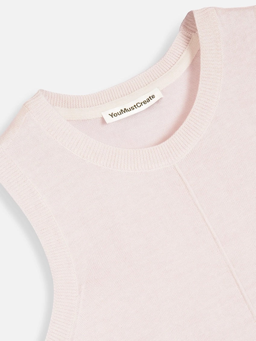 Dot Knit Vest Pink
