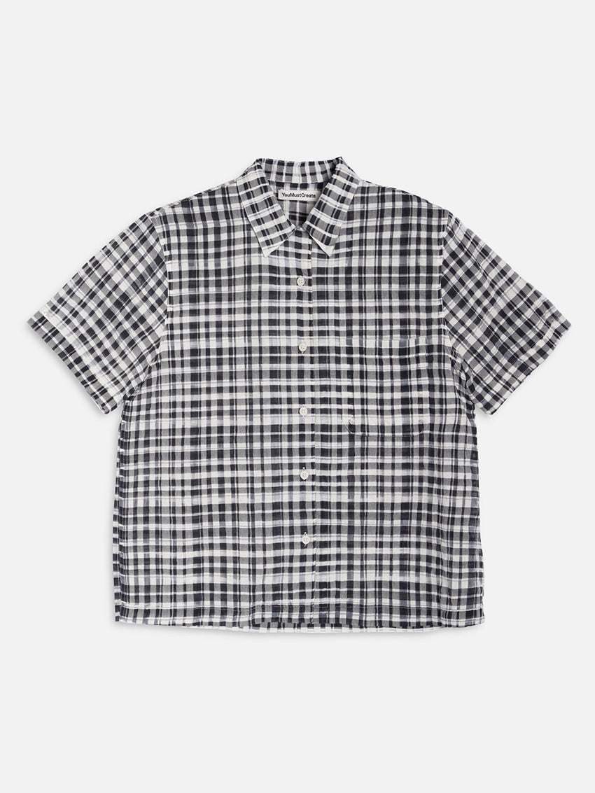 Vegas Shirt Charcoal Offwhite Check