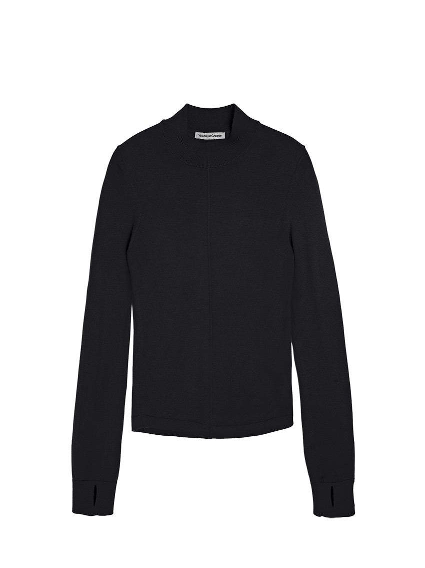 Youth Longsleeve Knit Tee Black