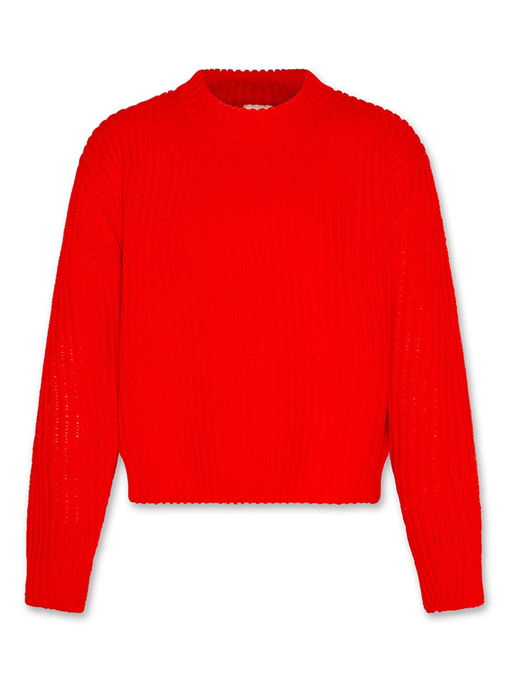 Carla C-Neck Jumper Fluo Red