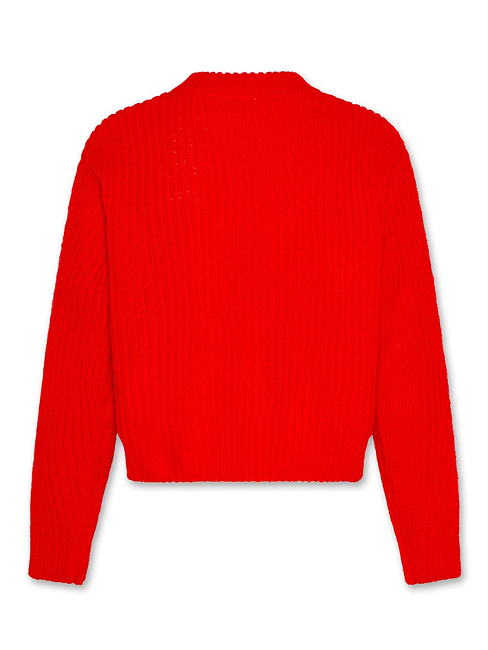 Carla C-Neck Jumper Fluo Red