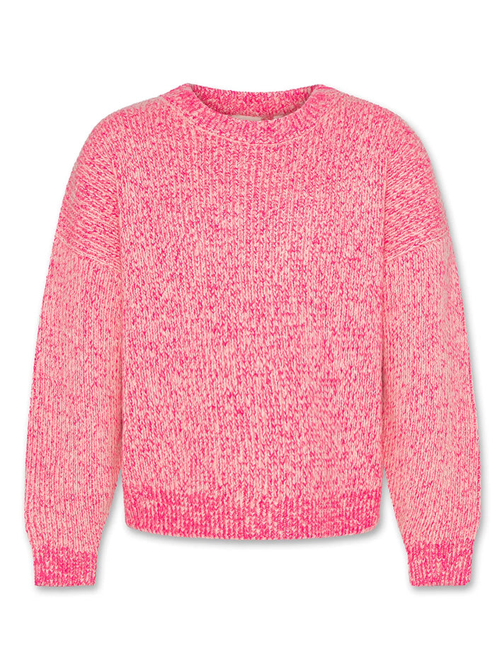 Wanda C-Neck Blend Jumper Fluo Pink