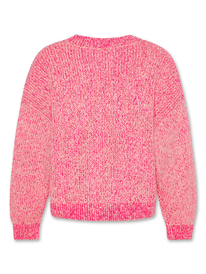 Wanda C-Neck Blend Jumper Fluo Pink