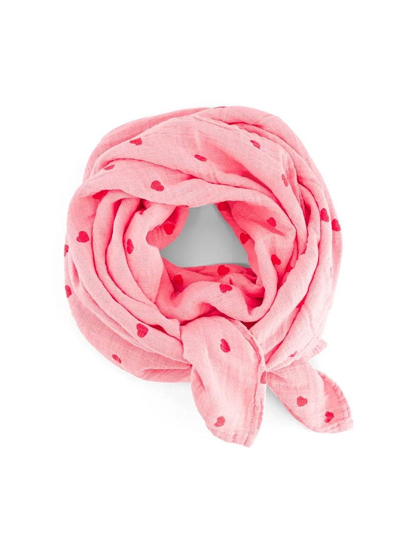 Bianca Heart Flamingo Large Swaddle 110x110