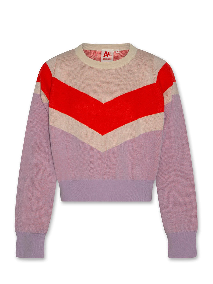 Jess C-Neck Stripe Jumper Lilac