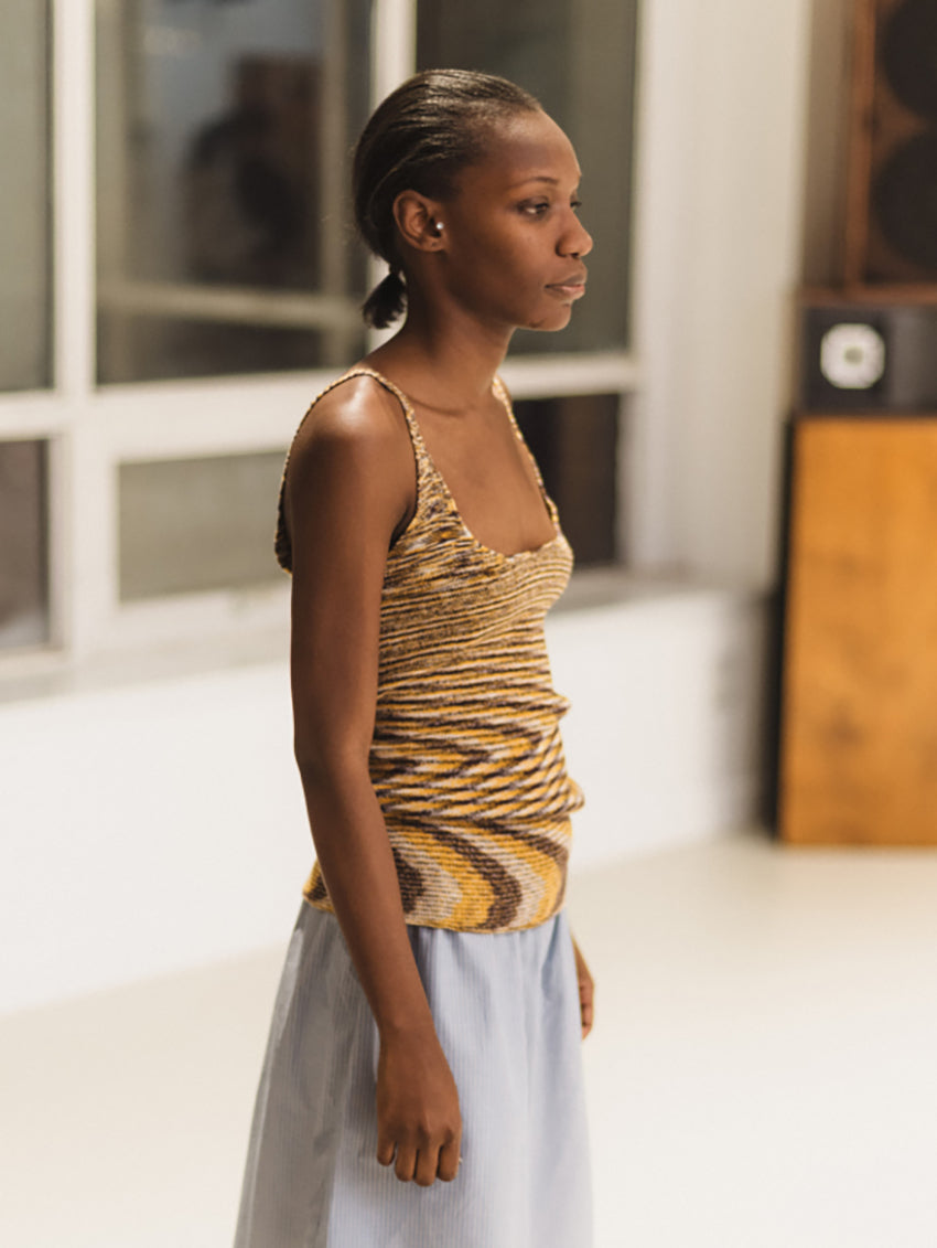 Flute Tank Brown Melange