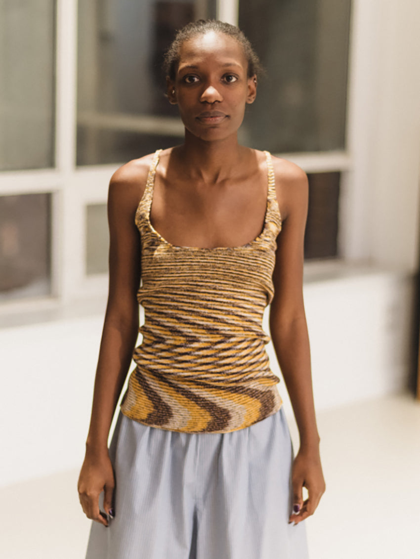 Flute Tank Brown Melange