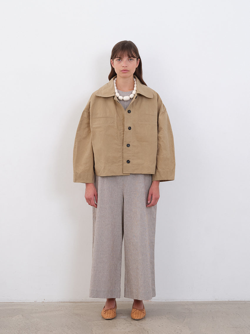 British Dry Oilskin Wesley Jacket Beige