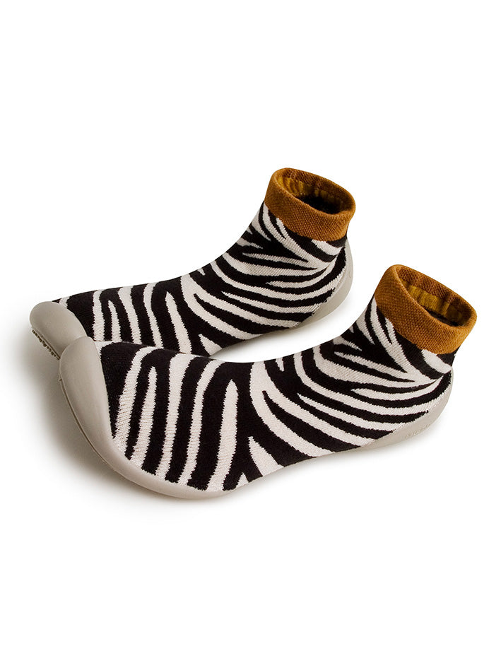 Zebra Slippers Black/White