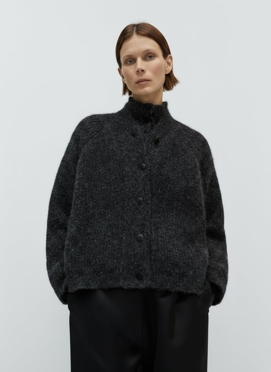 Baby Alpaca Cardigan Anthracite