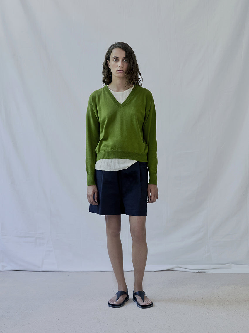 Loto Knit Sweater Green