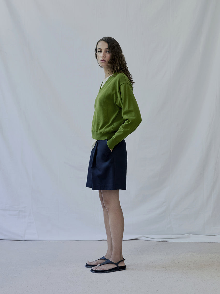 Loto Knit Sweater Green