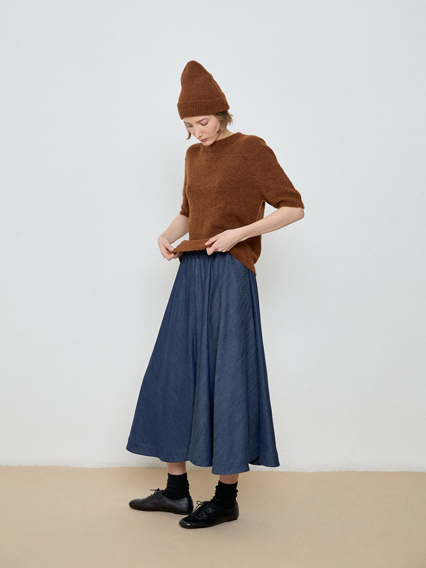 Yuki Shortsleeve Knit Sweater Gingerbread