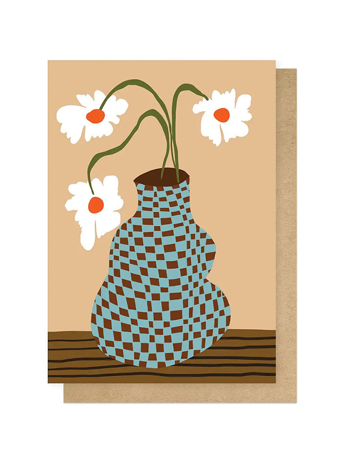Party Floral Pottery Greetings Card