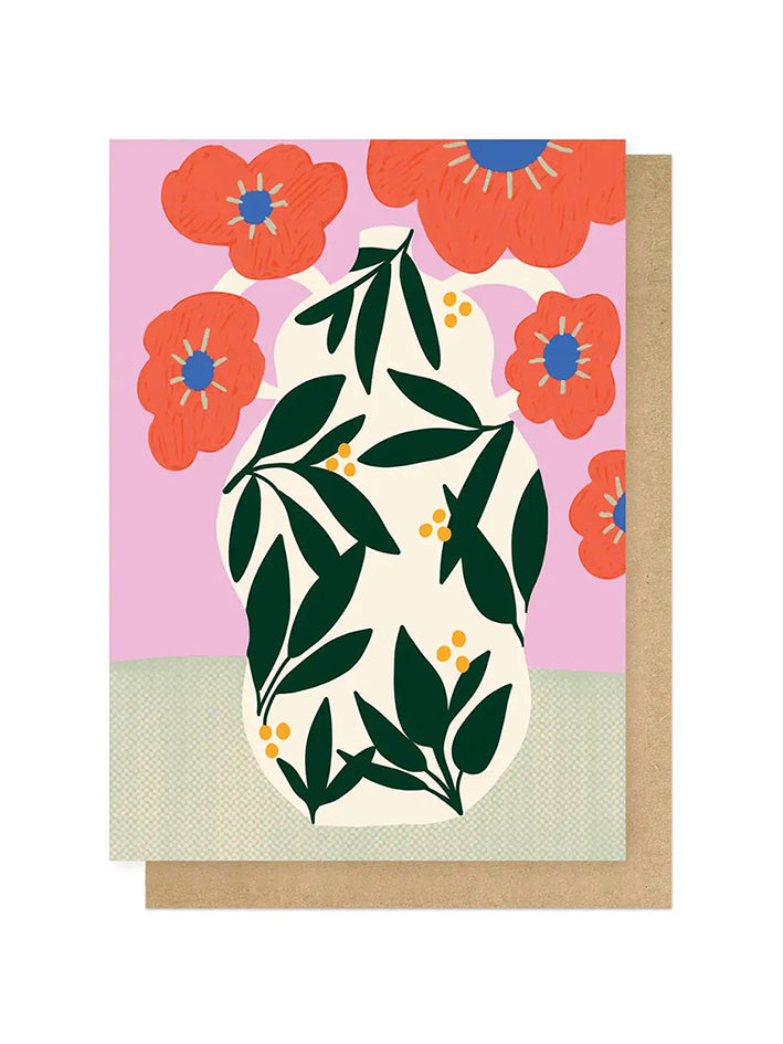 Poppy Pot Greetings Card