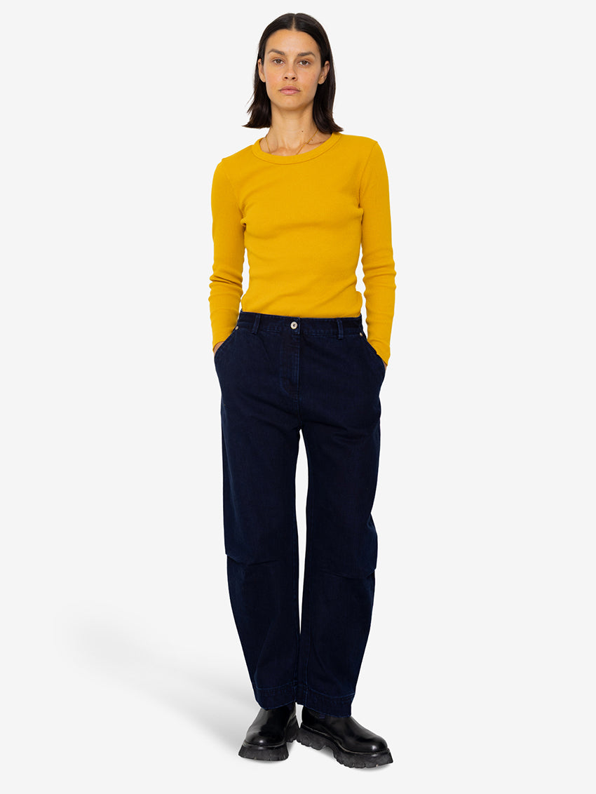 Barrel Pants Deep Indigo Slub