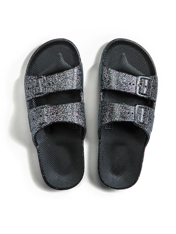 Angie Slides Black Glitter