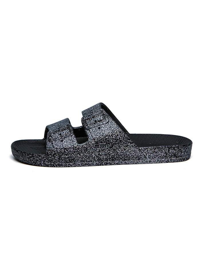Angie Slides Black Glitter