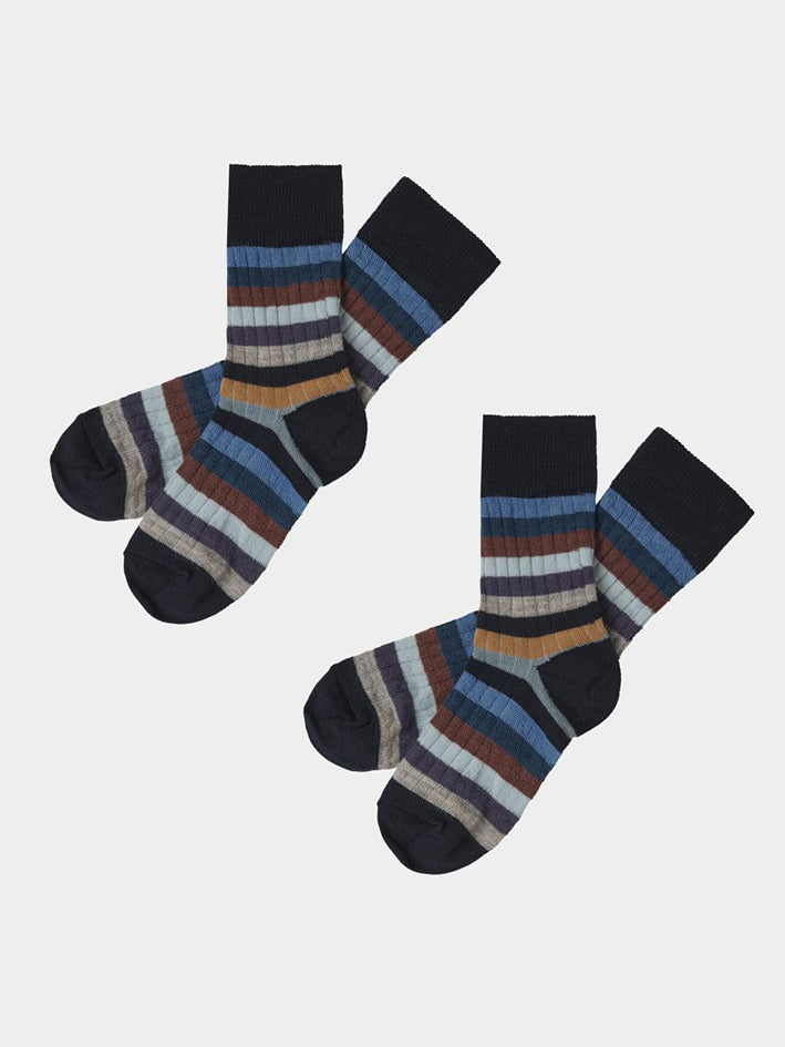 Striped Socks Dark Navy Multi Stripe
