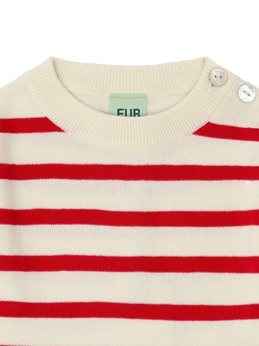 Baby Longsleeve Tee Ecru/Red