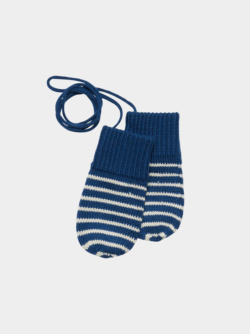Baby Mittens Deep Indigo/Ecru