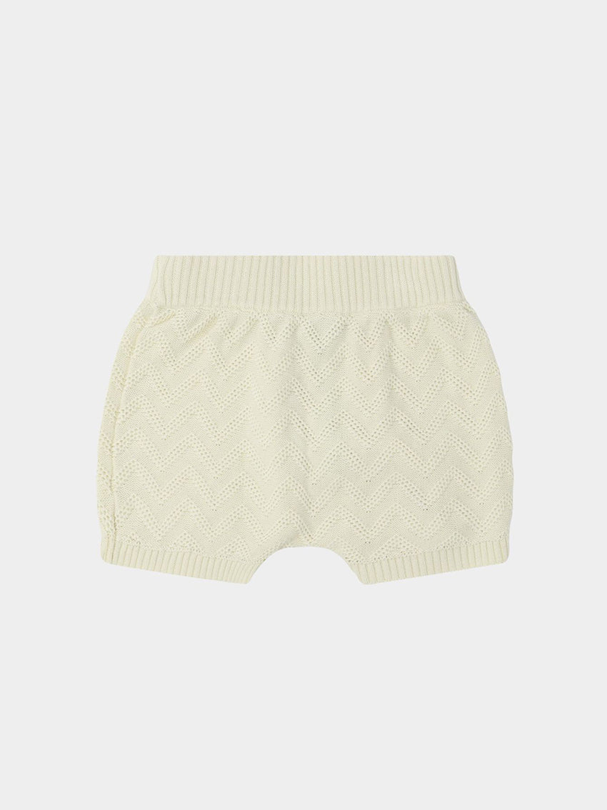 Baby Zigzag Shorts Ecru