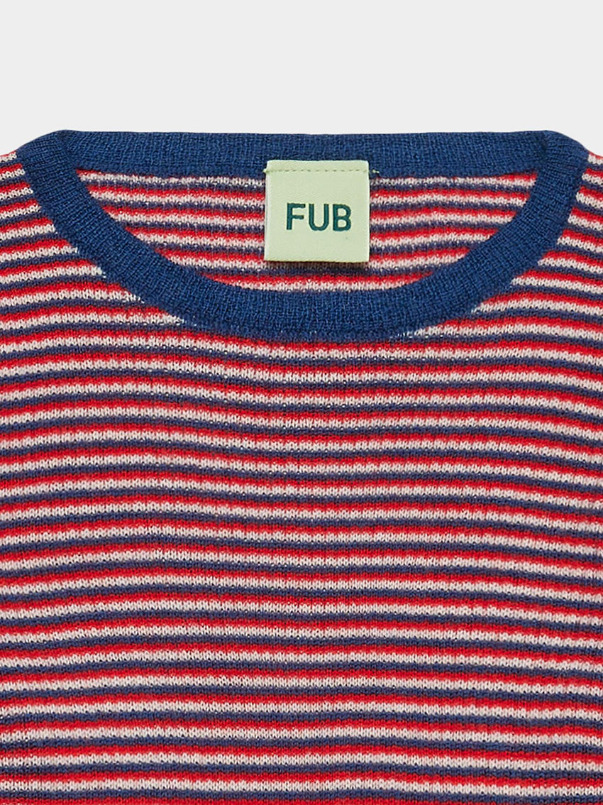 Rib Blouse Ecru/Classic Red/Deep Ind