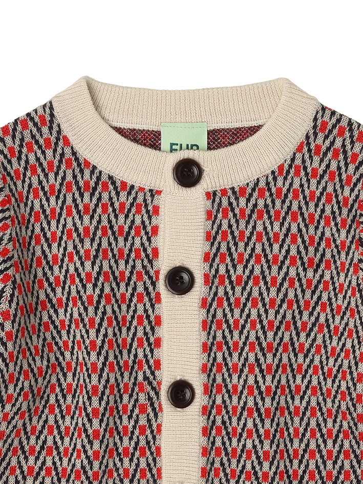 Baby Herringbone Cardigan Ecru