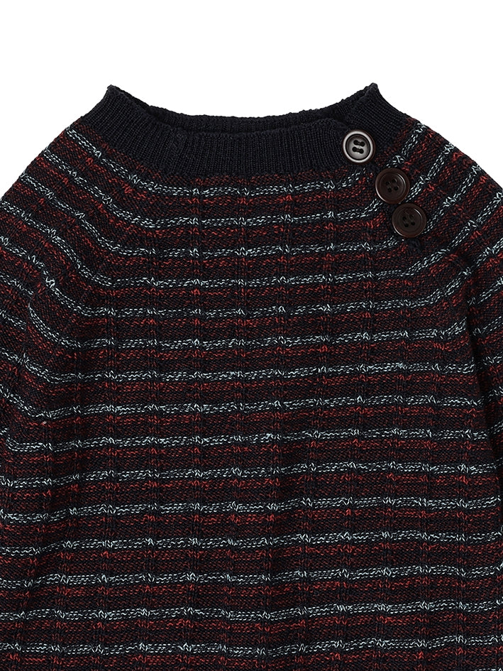 Baby High Neck Crew Dark Navy Melage